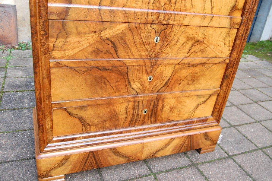 Louis Philippe Period Walnut Secretary Desk From The 19th Century-photo-8