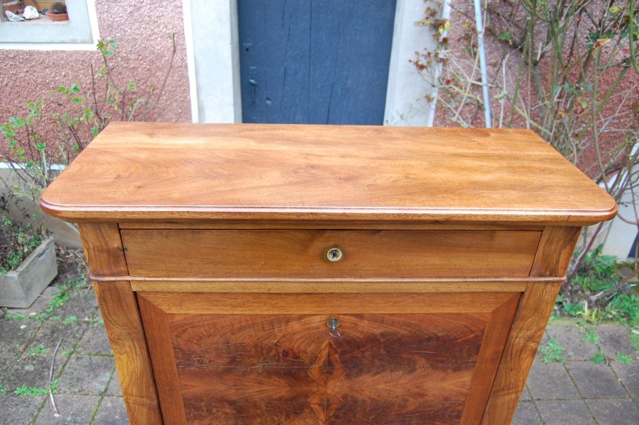 secrétaire  bureau d époque louis philippe en noyer du 19e siécle-photo-3