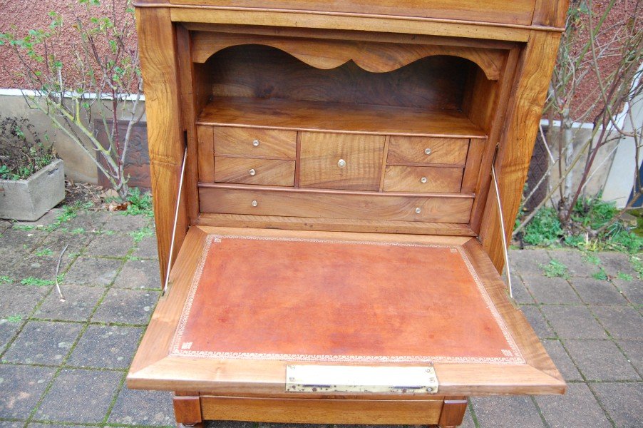 secrétaire  bureau d époque louis philippe en noyer du 19e siécle-photo-4