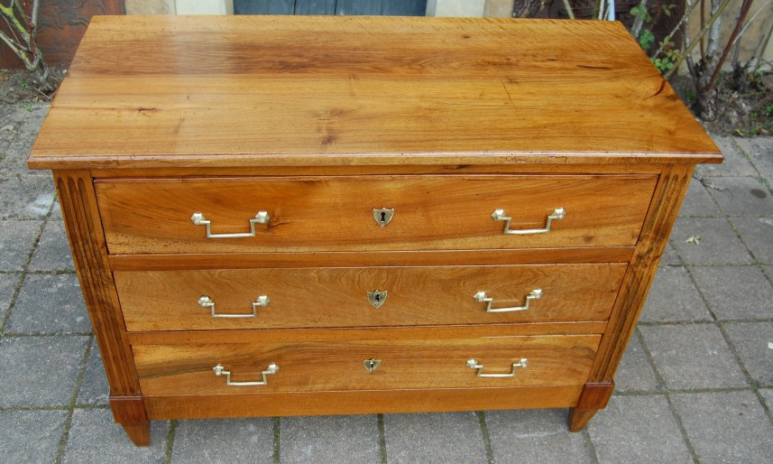 Louis XVI Period Low Chest Of Drawers In 18th-century Walnut