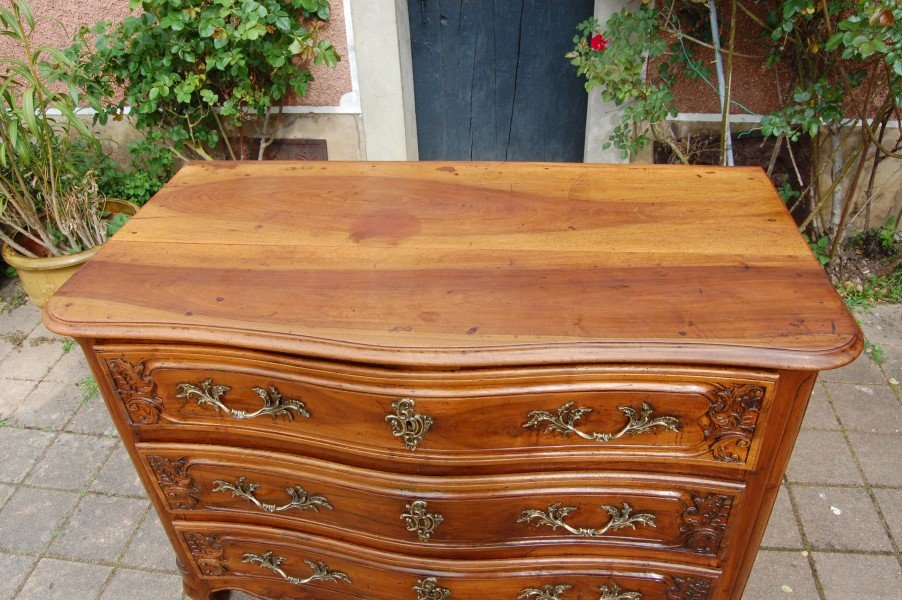 commode d époque louis XV en noyer du 18e siécle-photo-2