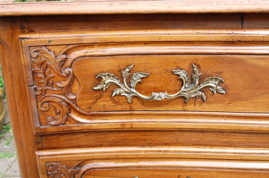 commode d époque louis XV en noyer du 18e siécle-photo-3