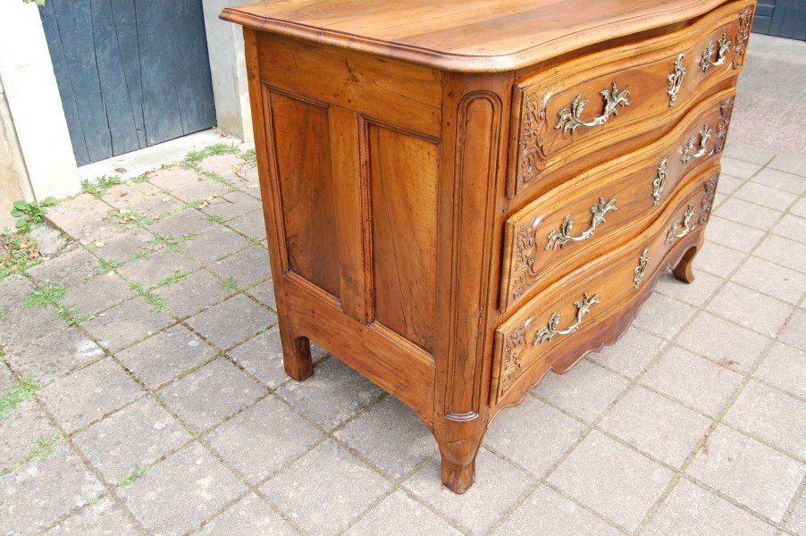 commode d époque louis XV en noyer du 18e siécle-photo-2
