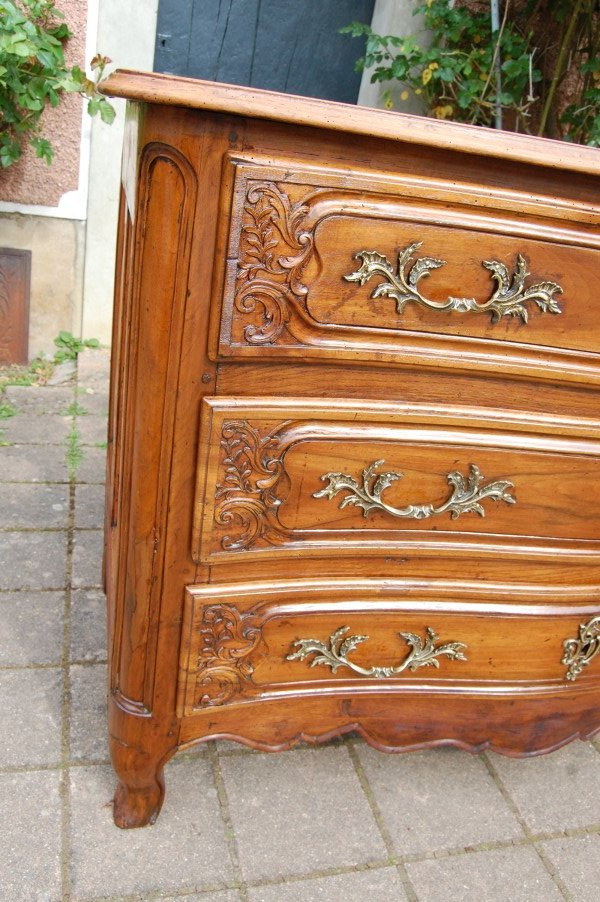 commode d époque louis XV en noyer du 18e siécle-photo-5