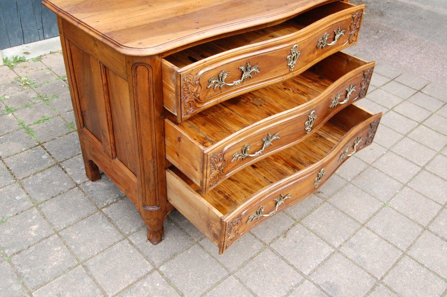 commode d époque louis XV en noyer du 18e siécle-photo-6