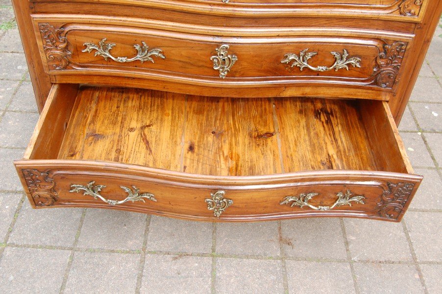 commode d époque louis XV en noyer du 18e siécle-photo-7
