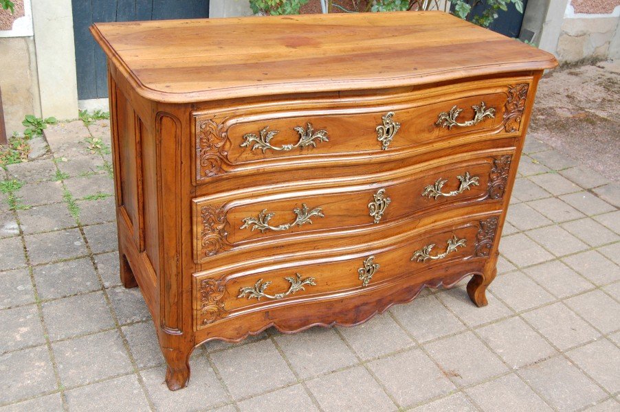 commode d époque louis XV en noyer du 18e siécle-photo-8