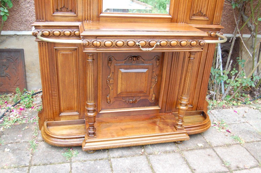 Napoleon III Walnut Checkroom Late 19th Century-photo-3