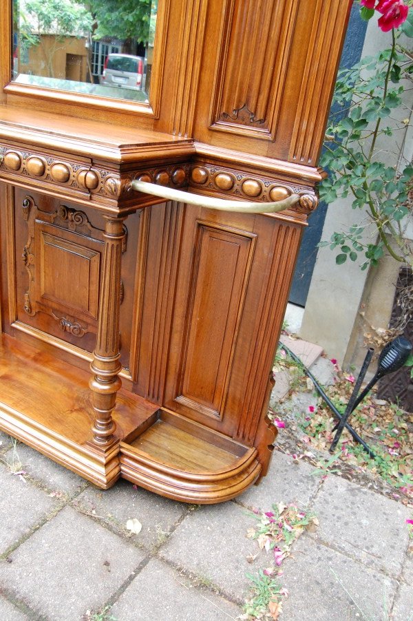 Napoleon III Walnut Checkroom Late 19th Century-photo-5