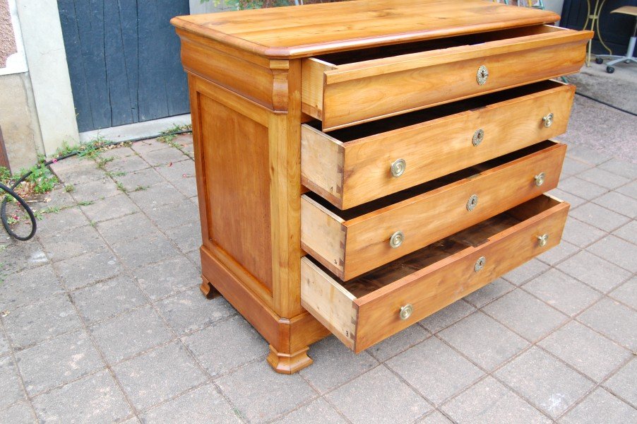 commode d époque louis philippe en merisier du 19 e siécle-photo-2