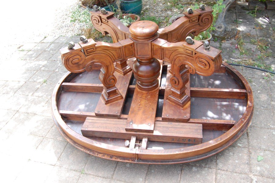 Napoleon III Walnut Table Late 19th Century 20 Place Settings-photo-1