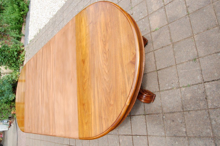 Napoleon III Walnut Table Late 19th Century 20 Place Settings-photo-2