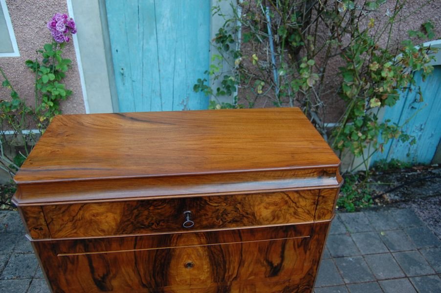 19th-century Louis-philippe-era Walnut Chest Of Drawers With Weekly Compartments-photo-4