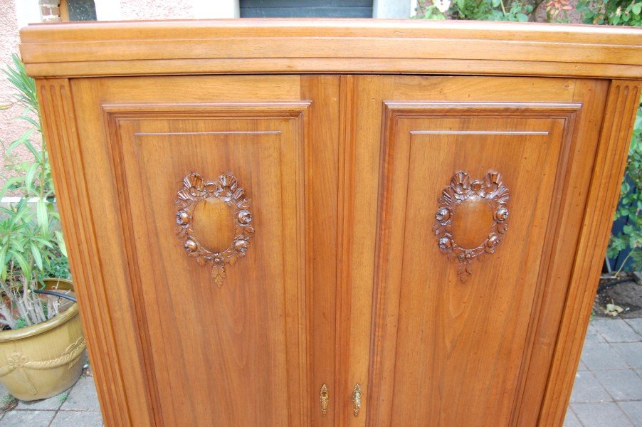 bibliothéque armoire napoléon III en noyer fin du 19e siécle-photo-2
