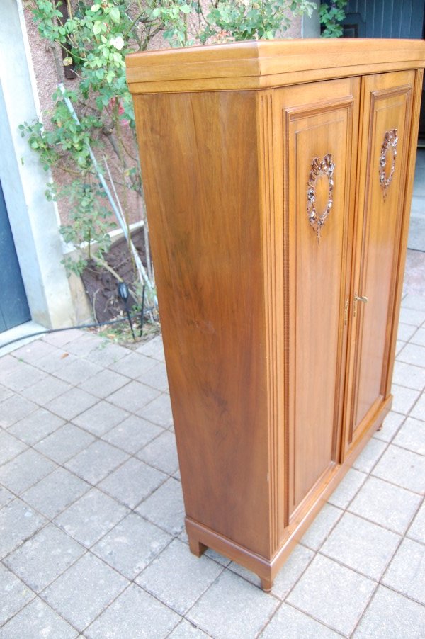 bibliothéque armoire napoléon III en noyer fin du 19e siécle-photo-3