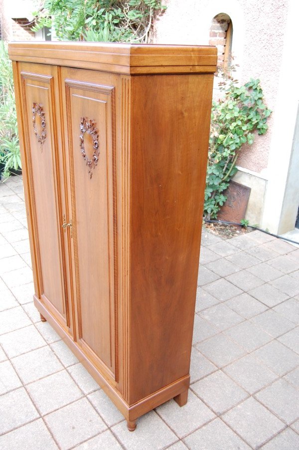 bibliothéque armoire napoléon III en noyer fin du 19e siécle-photo-6