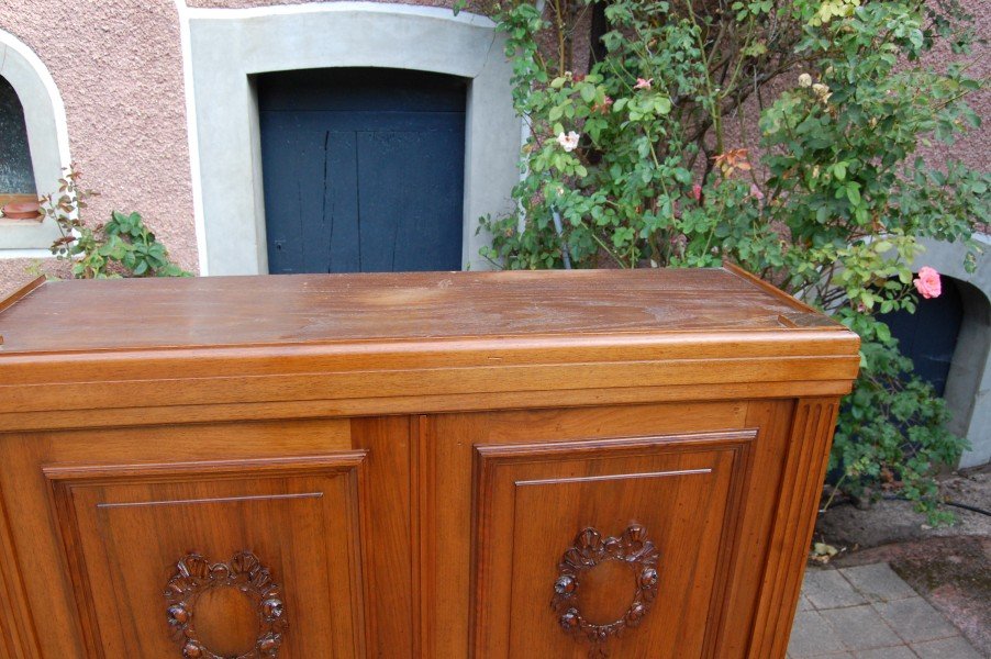 bibliothéque armoire napoléon III en noyer fin du 19e siécle-photo-7