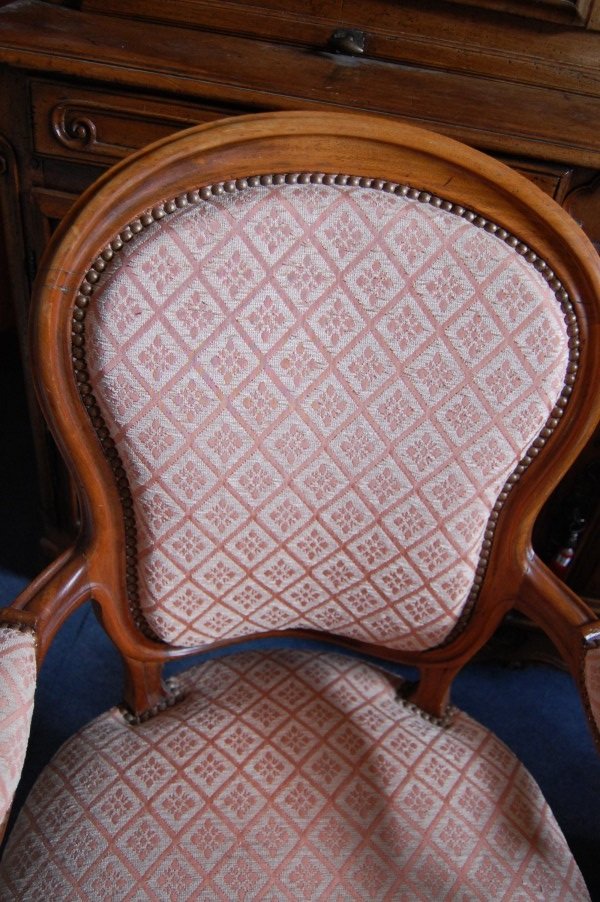 A Pair Of 19th-century Mahogany Napoleon III Armchairs-photo-4