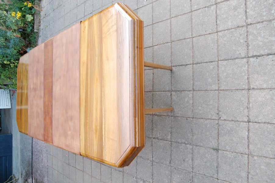 Art Deco Walnut Table With Extension Leaves From The 1920s-photo-3