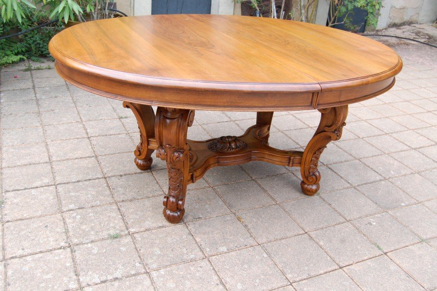 table en noyer napoléon III avec rallonges 20 couverts fin du 19e siécle-photo-4