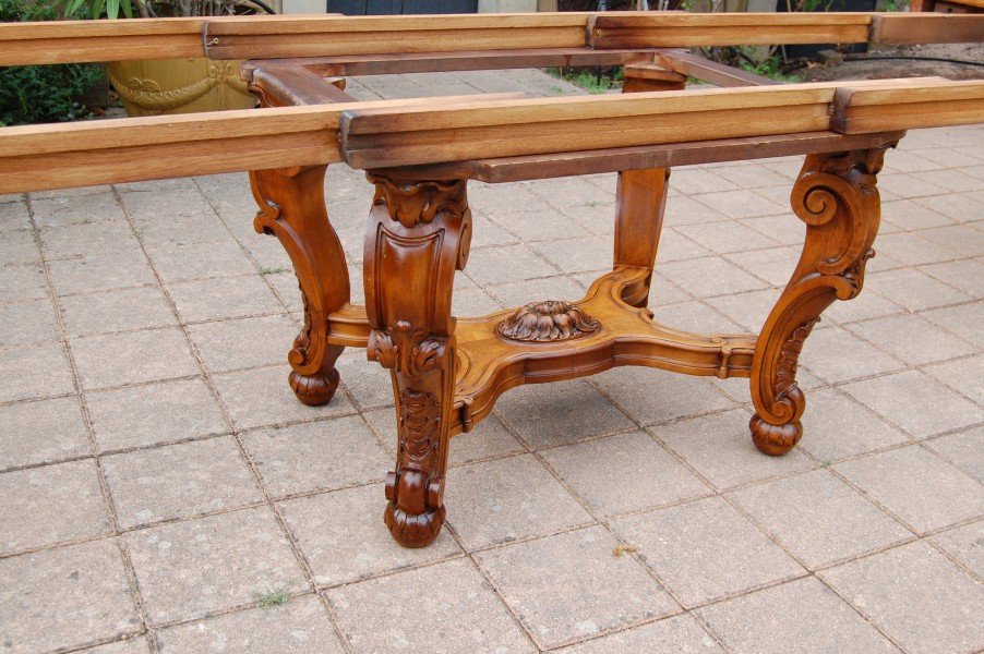 table en noyer napoléon III avec rallonges 20 couverts fin du 19e siécle-photo-2