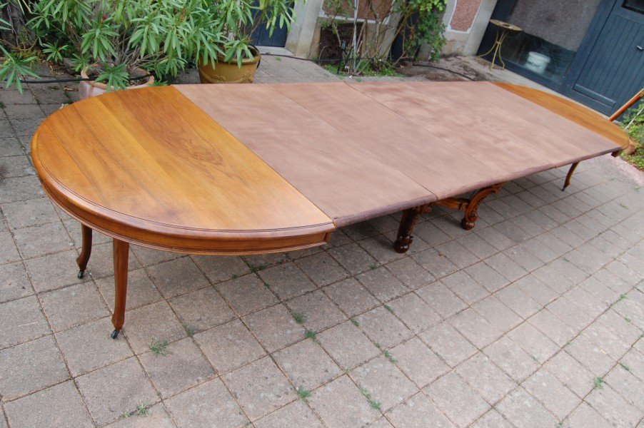 table en noyer napoléon III avec rallonges 20 couverts fin du 19e siécle-photo-5