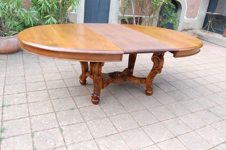 table en noyer napoléon III avec rallonges 20 couverts fin du 19e siécle-photo-6