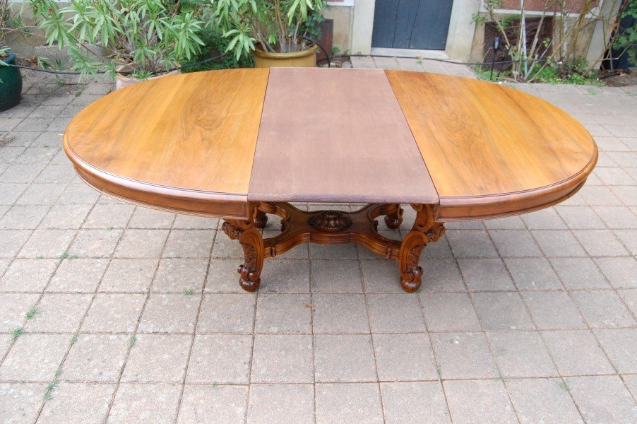 table en noyer napoléon III avec rallonges 20 couverts fin du 19e siécle-photo-7