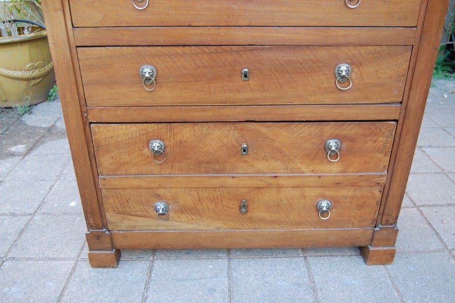 19th-century Empire-style Weekly Chest Of Drawers In Walnut-photo-3