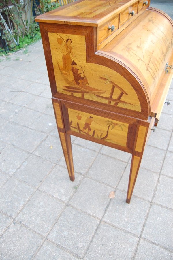 Louis XVI-style Walnut Cylinder Desk  -photo-4