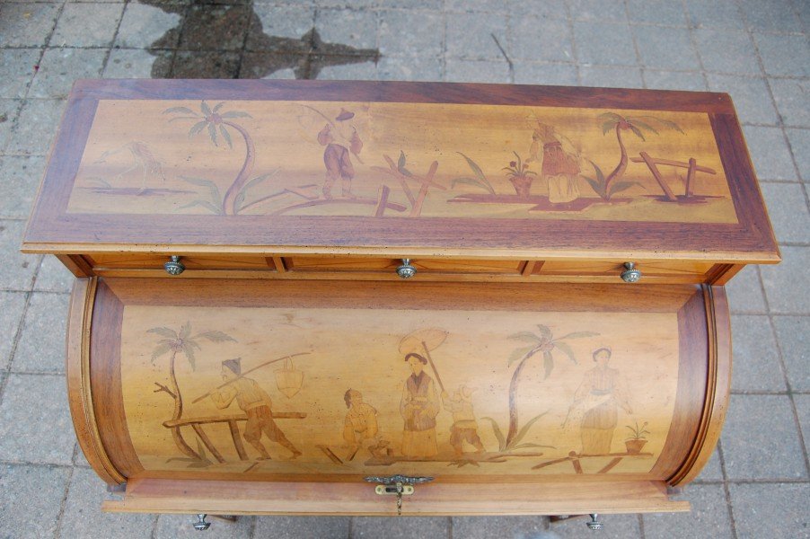 Louis XVI-style Walnut Cylinder Desk  -photo-2