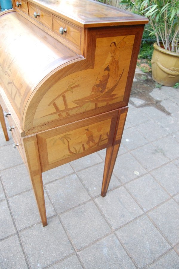 Louis XVI-style Walnut Cylinder Desk  -photo-3