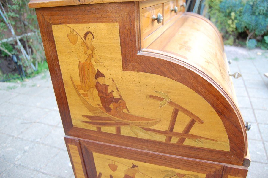 Louis XVI-style Walnut Cylinder Desk  -photo-4