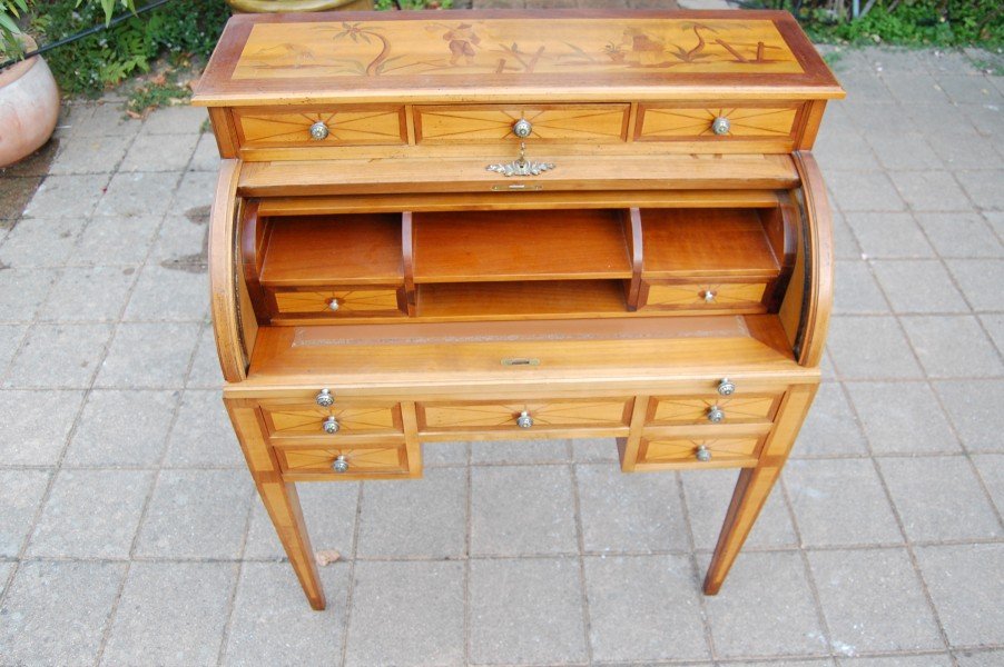 Louis XVI-style Walnut Cylinder Desk  -photo-6