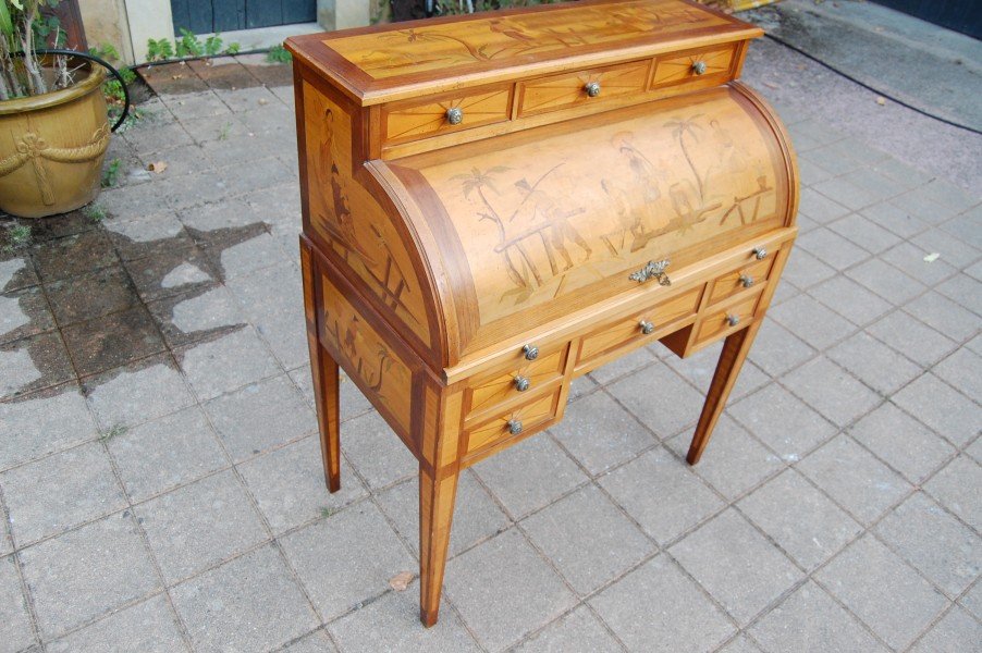 Louis XVI-style Walnut Cylinder Desk  