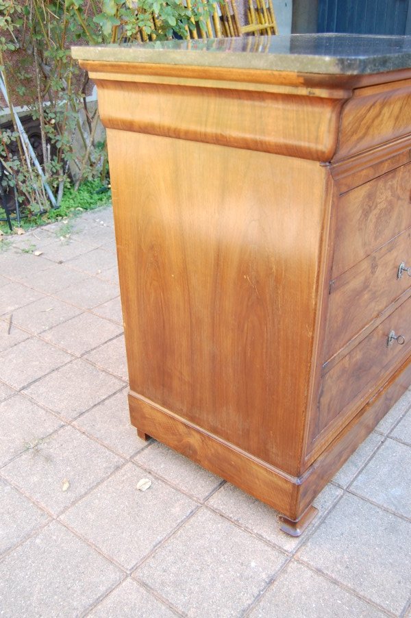 petite commode d époque louis philippe en noyer du 19e siécle-photo-2