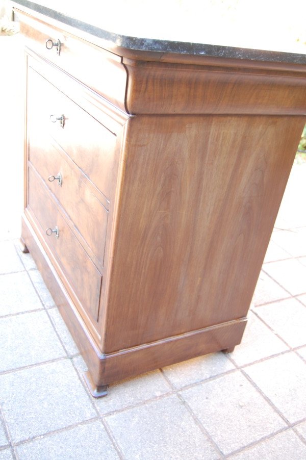 petite commode d époque louis philippe en noyer du 19e siécle-photo-3