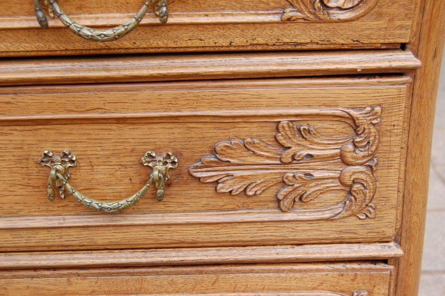 Late 18th-century Louis XV-style Cylindrical Oak Desk-photo-7