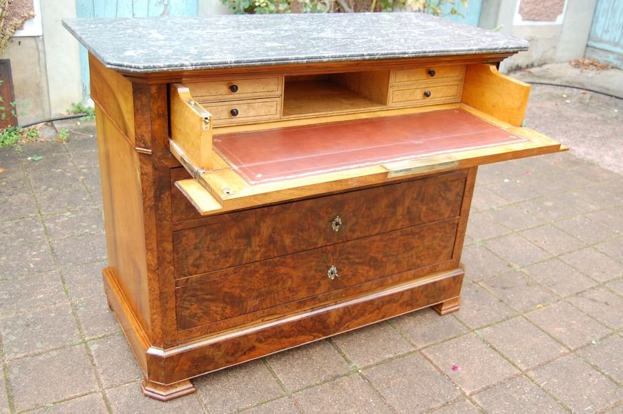 19th-century Louis-philippe-style Walnut Writing Desk-photo-1