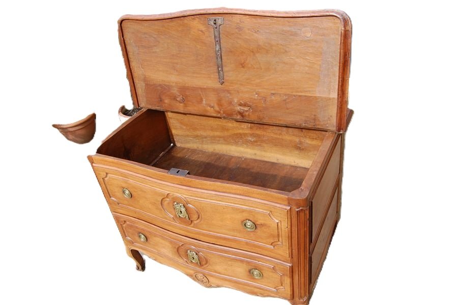 commode en noyer d époque transition louis XV louis XVI du 18e siécle-photo-4