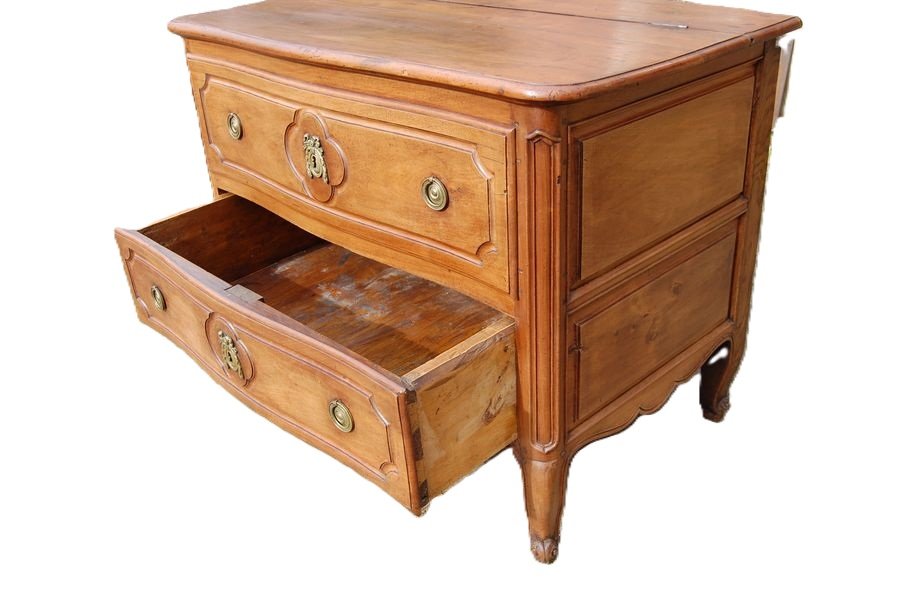 commode en noyer d époque transition louis XV louis XVI du 18e siécle-photo-3