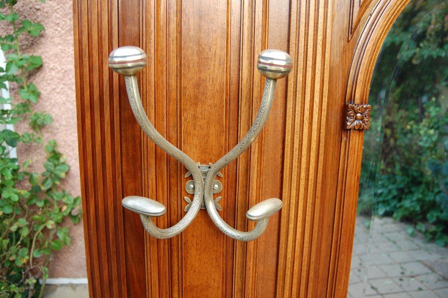 Cloakroom  Napoleon III-style Coat Rack In Walnut, Late 19th Century-photo-4