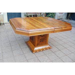 table art déco en noyer avec rallonges des années 1920