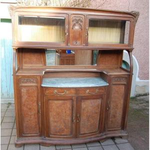 Buffet Two Bodies D Art Nouveau Period Nancy School In Mahogany