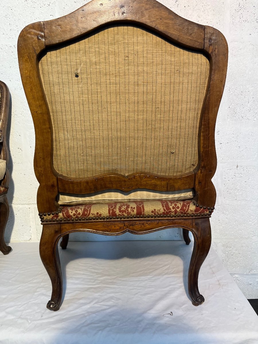 Paire De Larges Fauteuils Louis XV-photo-4