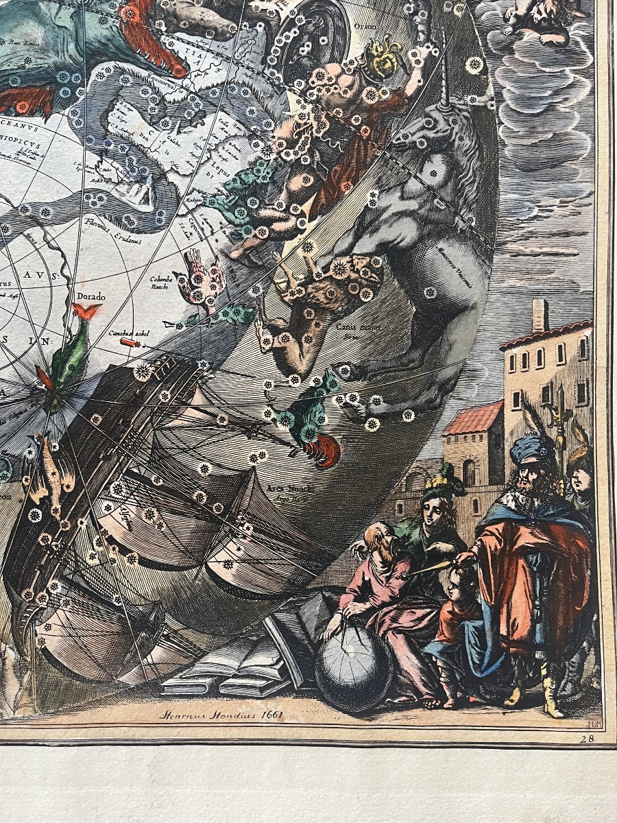 Gravure ancienne « Haemisphaeri graphicum coeli tiet « -photo-3