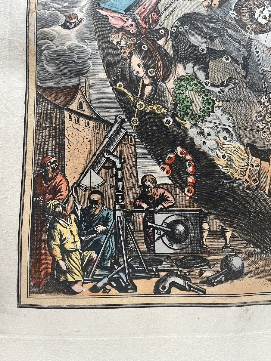 Gravure ancienne « Haemisphaeri graphicum coeli tiet « -photo-4