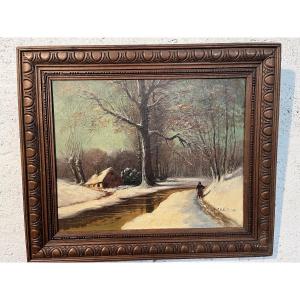 Tableau paysage de neige