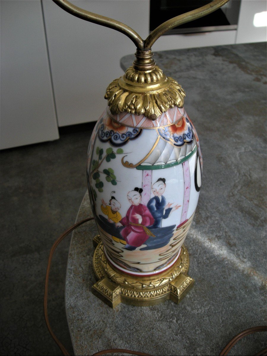 Bayeux Porcelain Lamp Period Langlois Nineteenth-photo-3