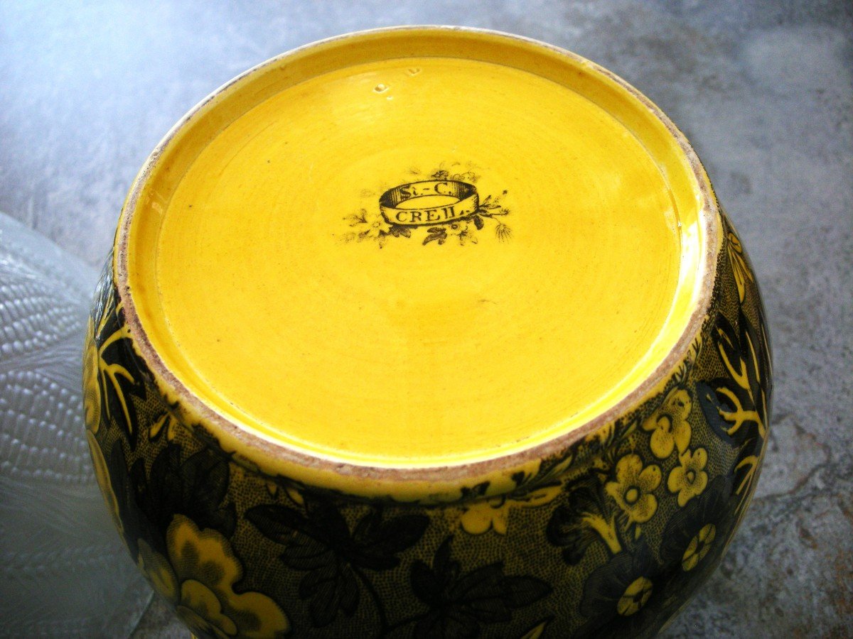 Broc  Faience  Fine  Jaune  1834  Signature  Creil-photo-4